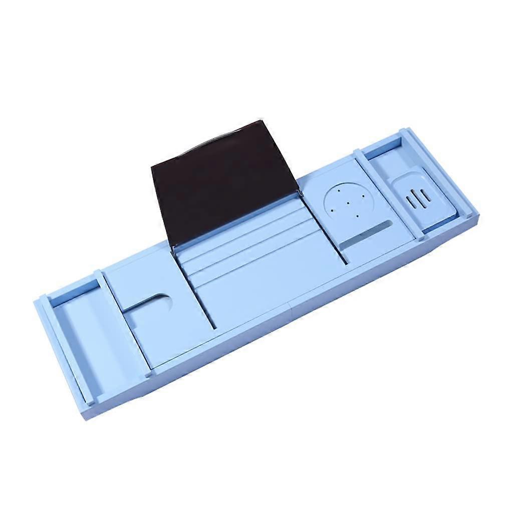 Extendable Bathtub Tray with Wine Glass Holder, Adjustable Bath Caddy for Reading and Relaxation
