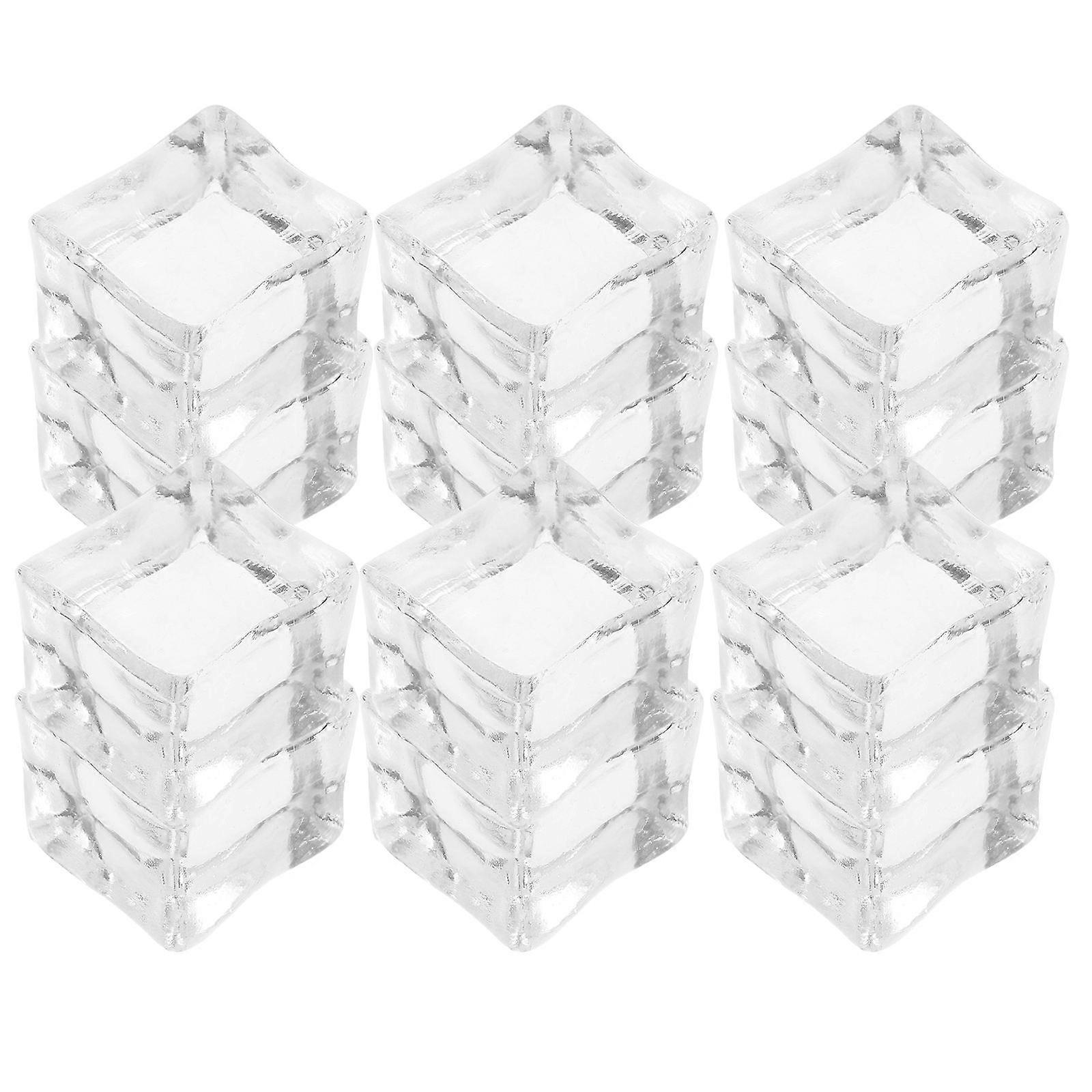 Fake Ice Cubes Simulation Acrylic Ice Cubes for Party Use 20Pcs Transparent