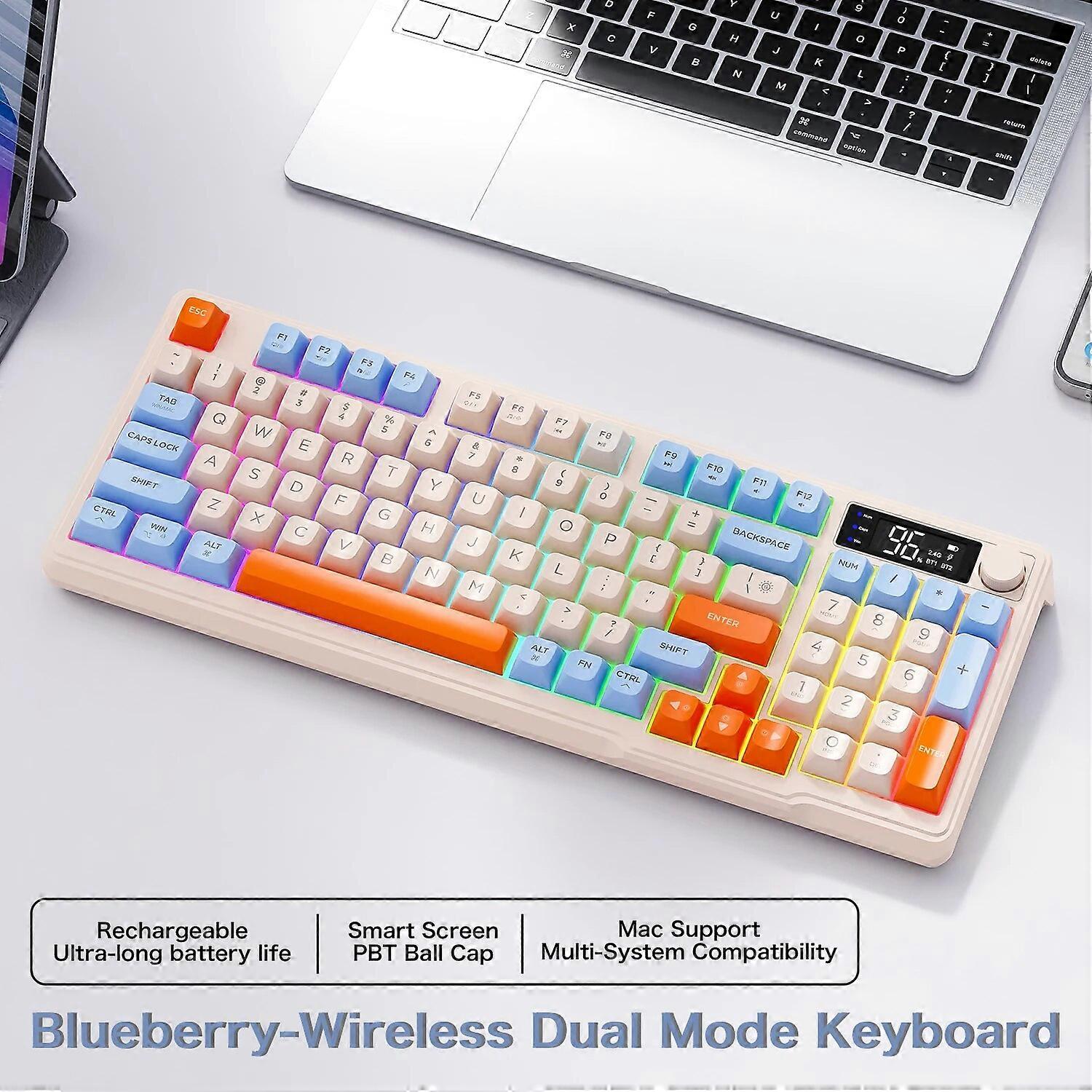 M96 Wireless Gaming Keyboard w/Screen, Bluetooth Dual-Mode, Multi-Device, Ergonomic