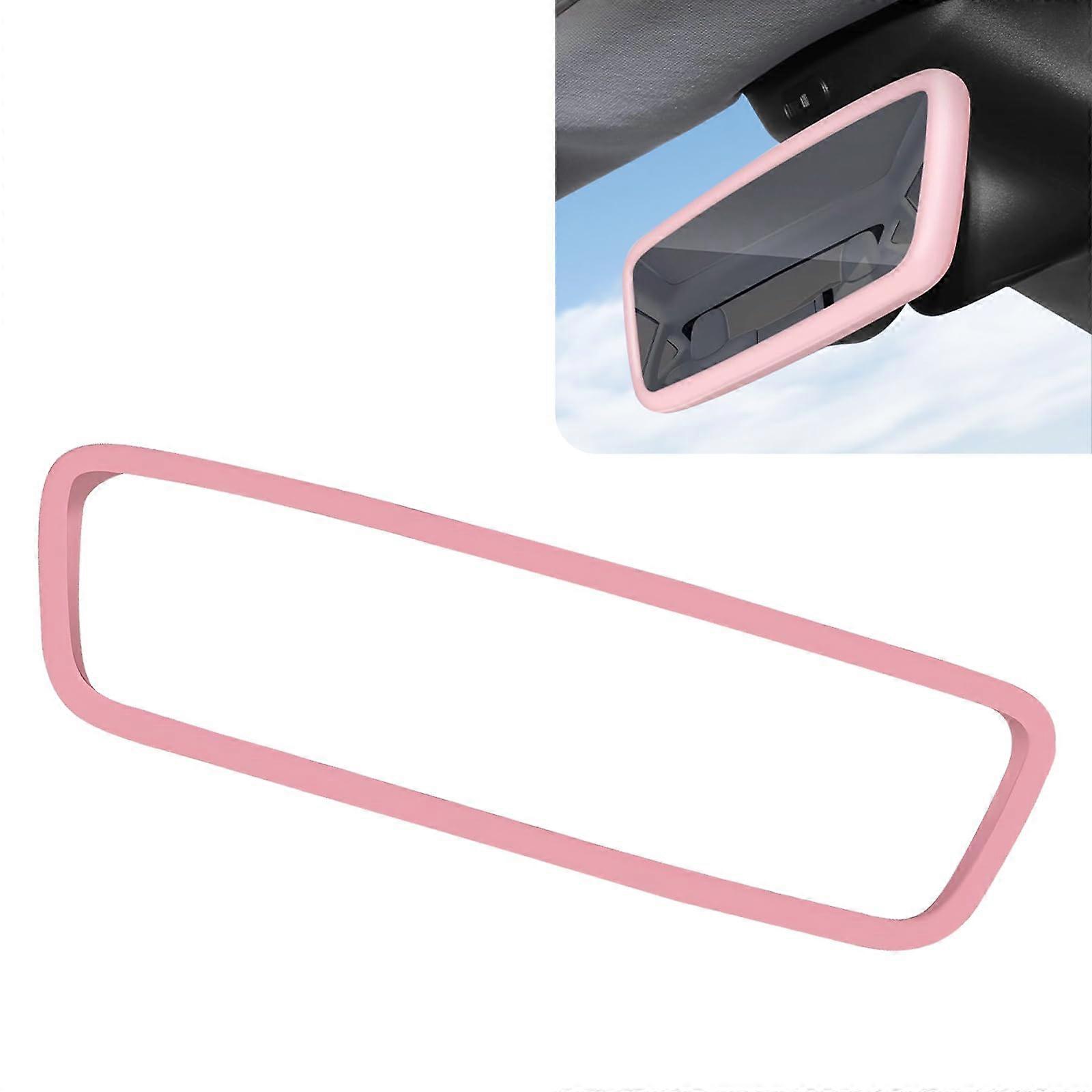 Rear View Mirror Cover Pink Silicone Edge Protector for Tesla Model 3 and Y Accessories