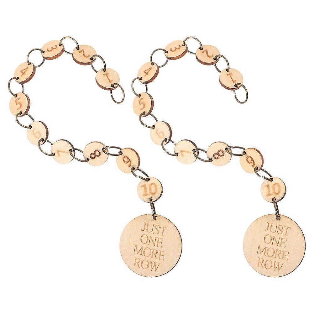 Strickmaschenmarkierer aus Holz, 2 Stück, nummeriert