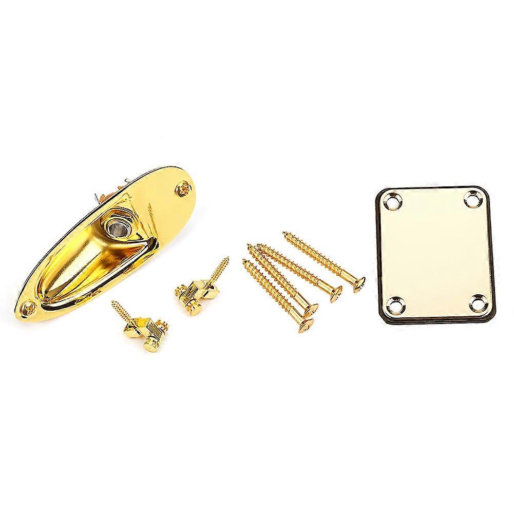 Guitar Neck Plate String Tree Guide Retainer 1/4 Inch Input Jack Socket Plate for Electric Guitar Part