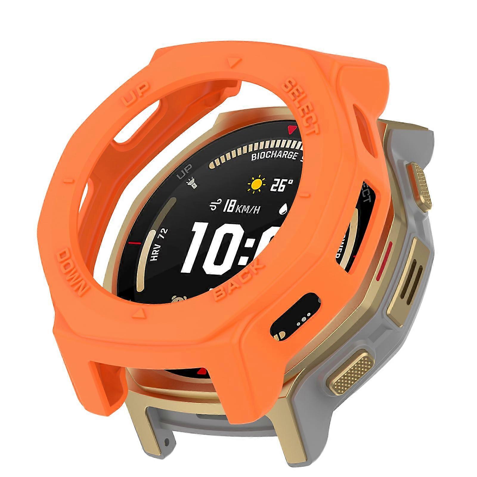 Silicone Shockproof Protective Case with Edge Protection – Orange for Amazfit TRex 3 Pro 44mm