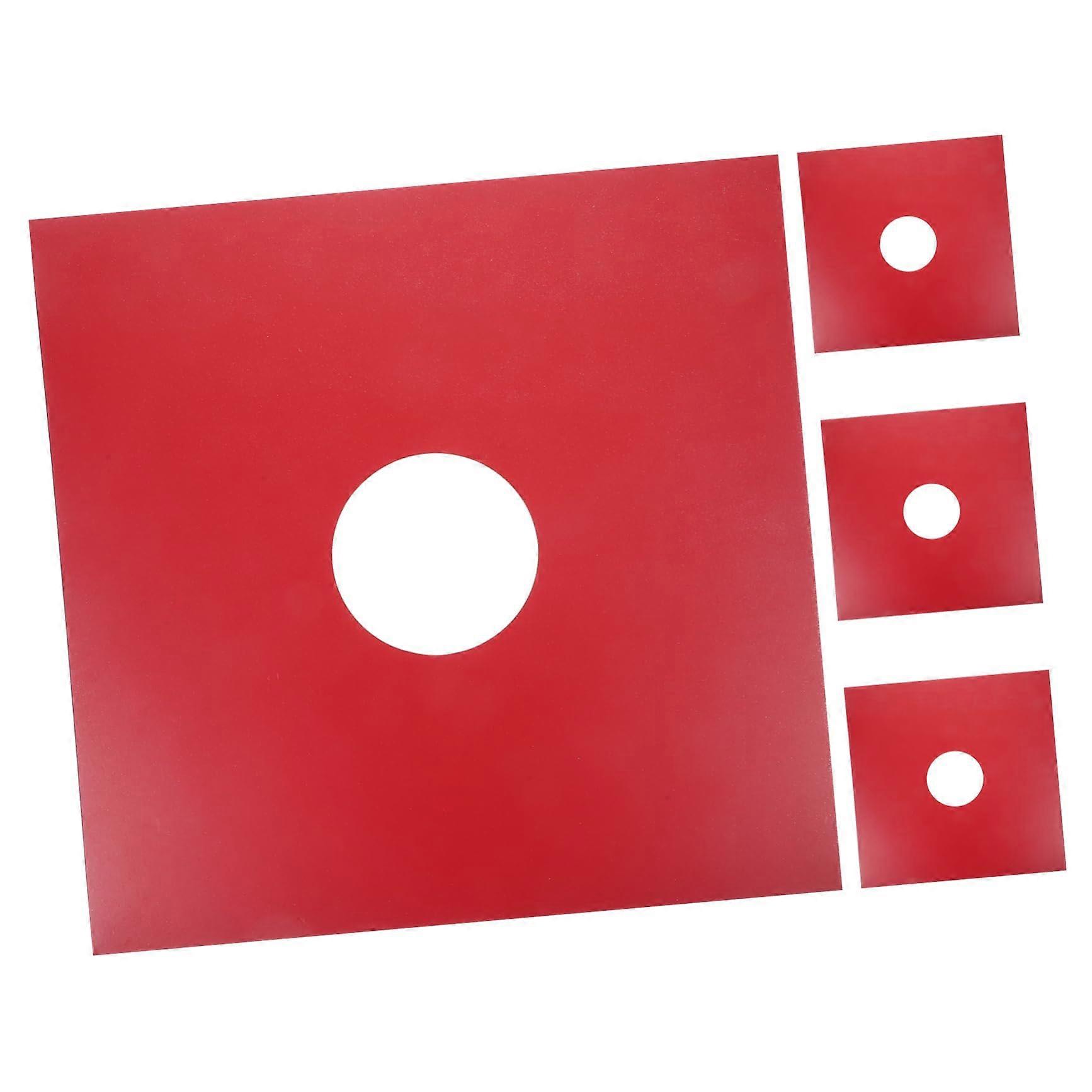 4pcs Red Vinyl Record Sleeves ScratchResistant Dustproof LP Outer Covers for Album Protection