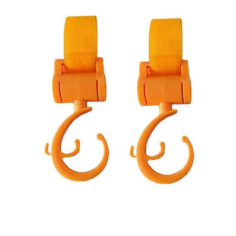 Set of 2 Baby Stroller Hooks Baby Stroller Hanging Bag 360 Degree Rotating Hooks Scooter Universal Hanging Bag