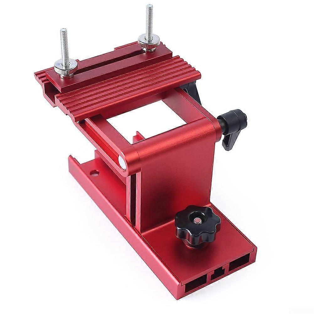 Adjustable Bench Grinder Tool Rest with Angle Control, Aluminum Sharpening Jig for Belt Sander, Red