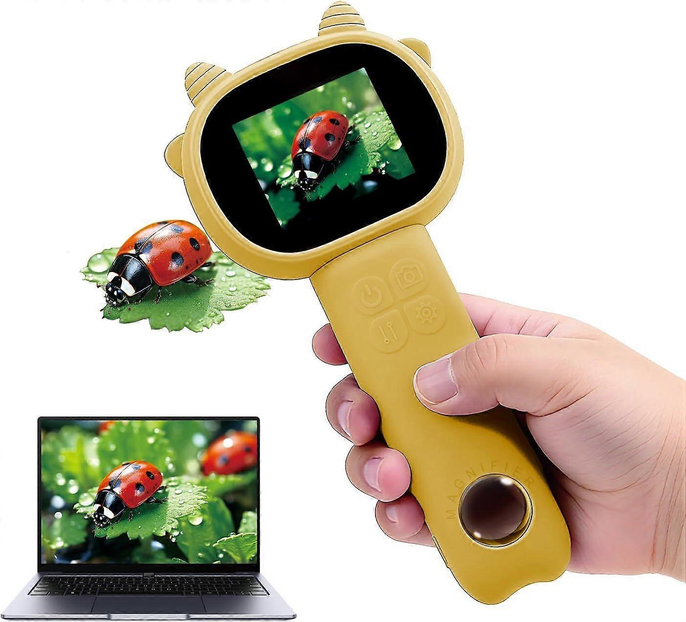 Microscope for Kids - 2.4" Screen Mini Pocket Handheld Microscope with for