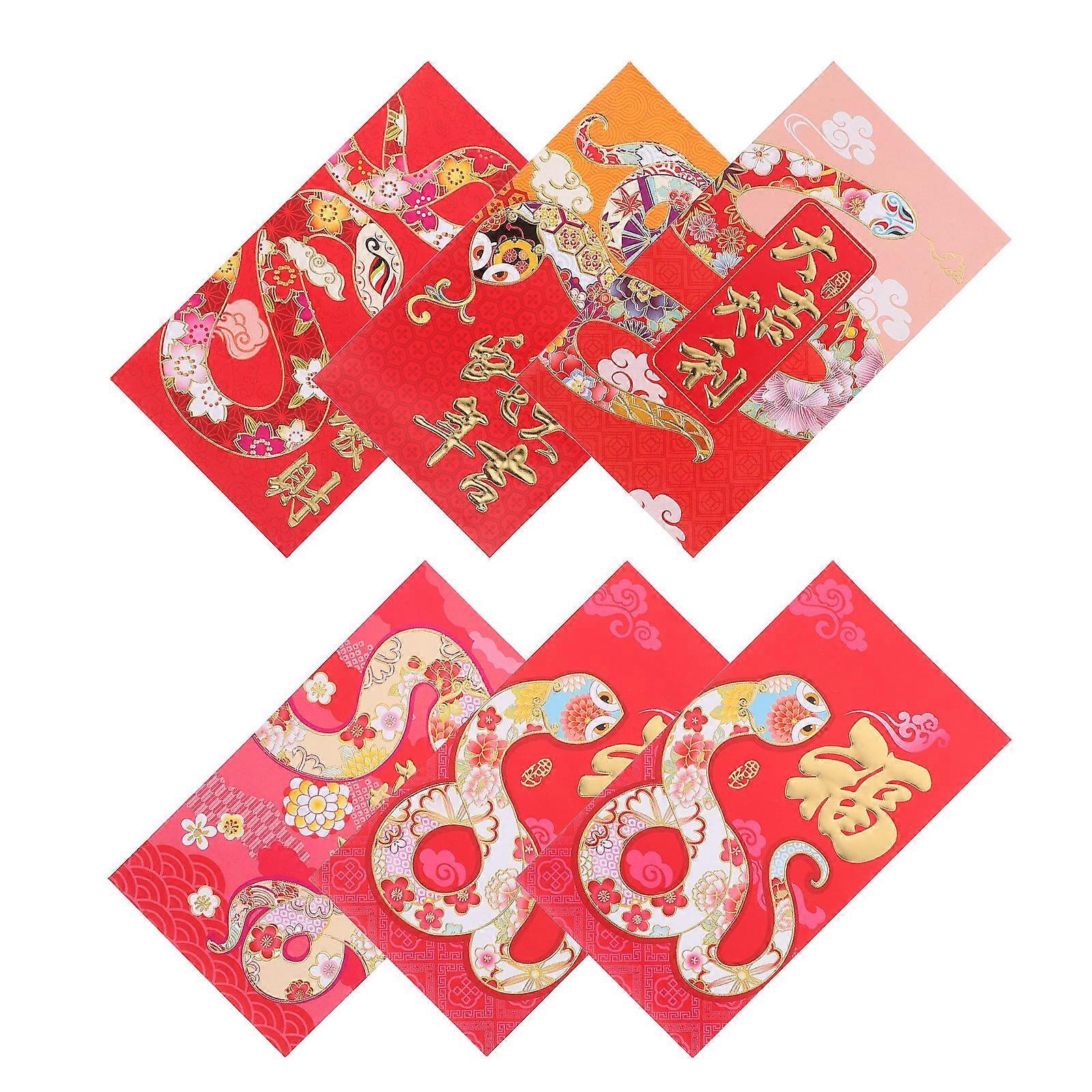 Snake Theme Chinese Red Envelopes Paper Red Packet for Storage 30Pcs