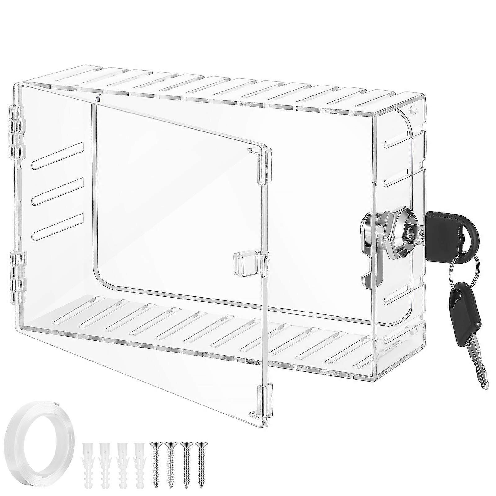 Plastic Thermostat Cover with Lock for Protective Use Transparent Design