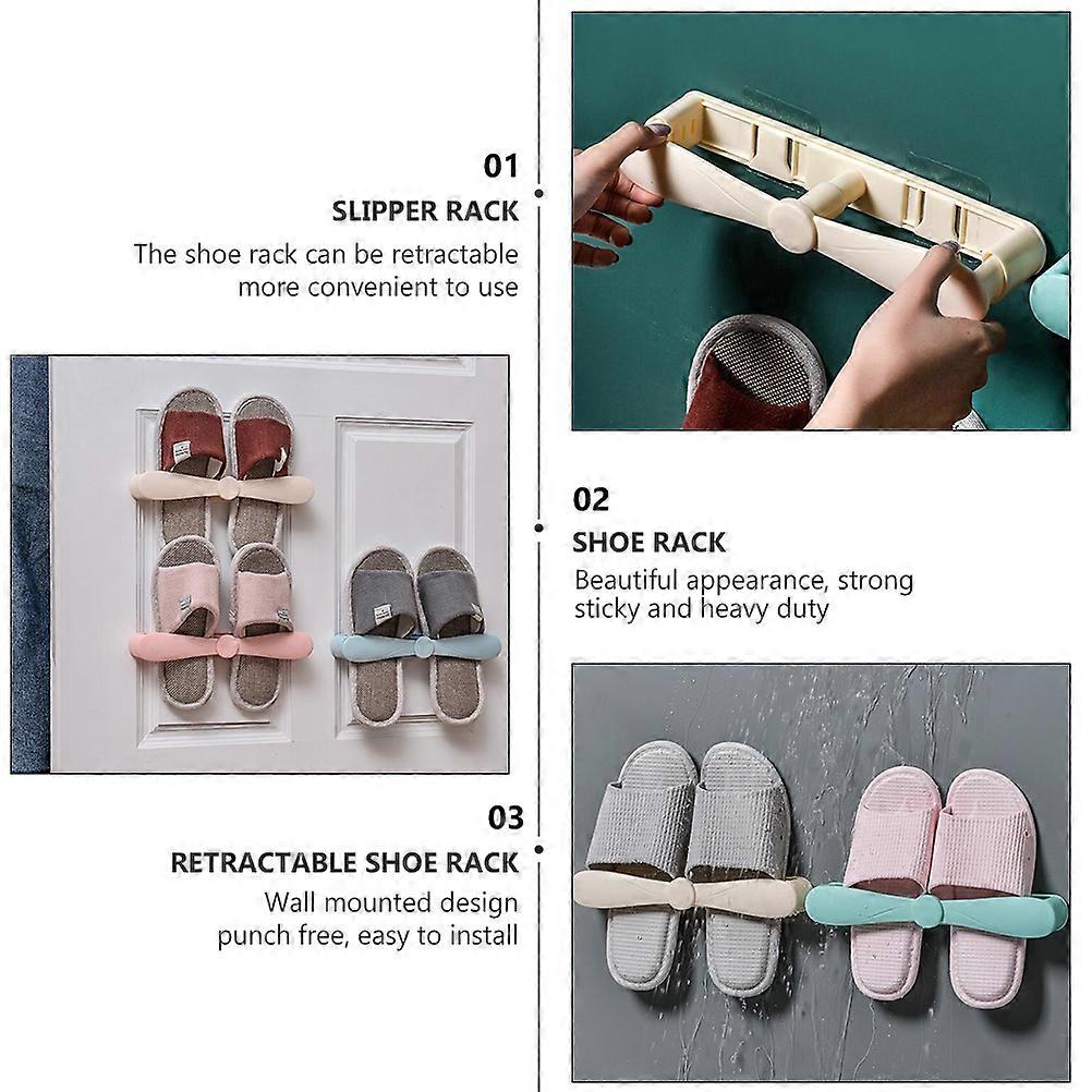 Retractable Slipper Rack Wall Mounted Shoe Holder 2Pcs for Home Use