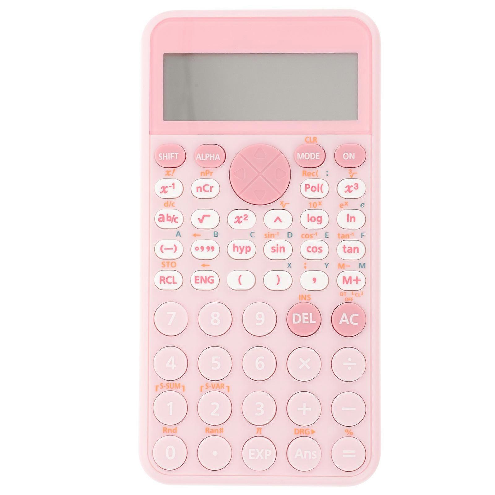 Rectangular Shape College Calculator Easy Use Mathematical Operations Tool for School Office Pink 15.50X8.00X1.80CM 1Pack