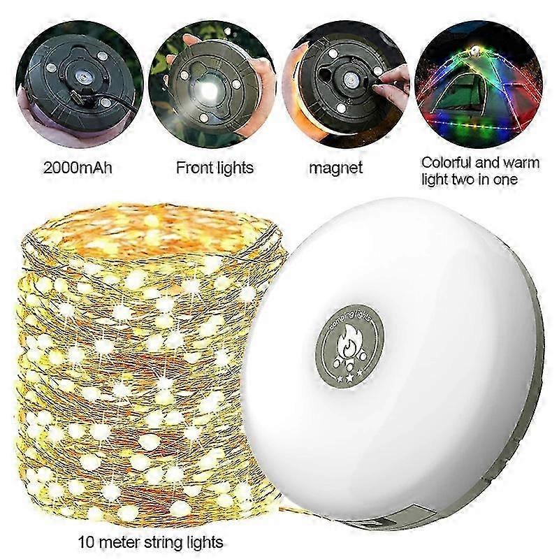 25-26 Camping lights with light strings, outdoor lighting
