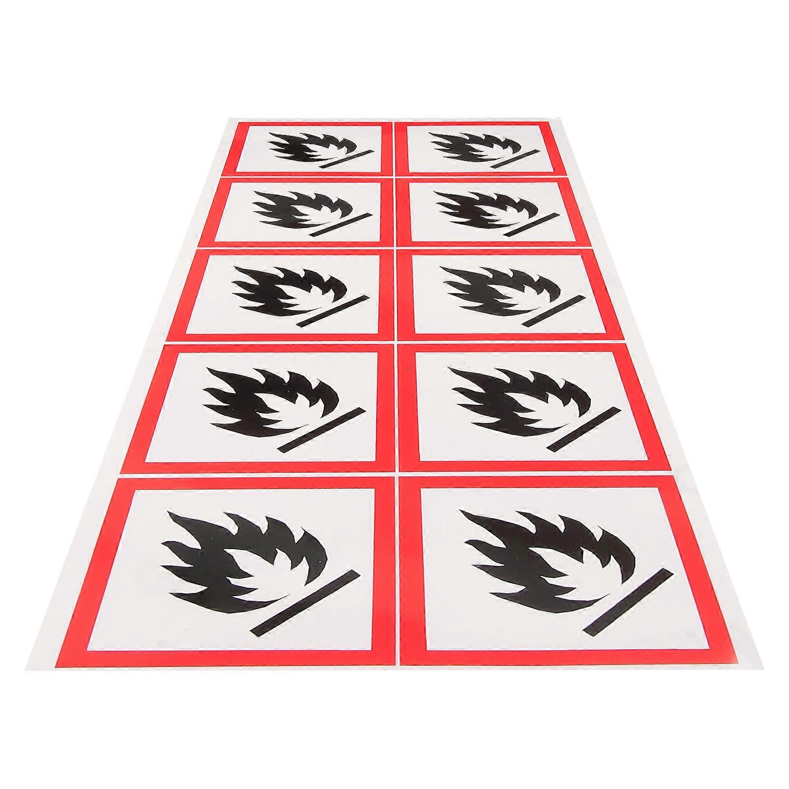 Flammable Liquid Sign PVC Adhesive for Warning 5 Sheets