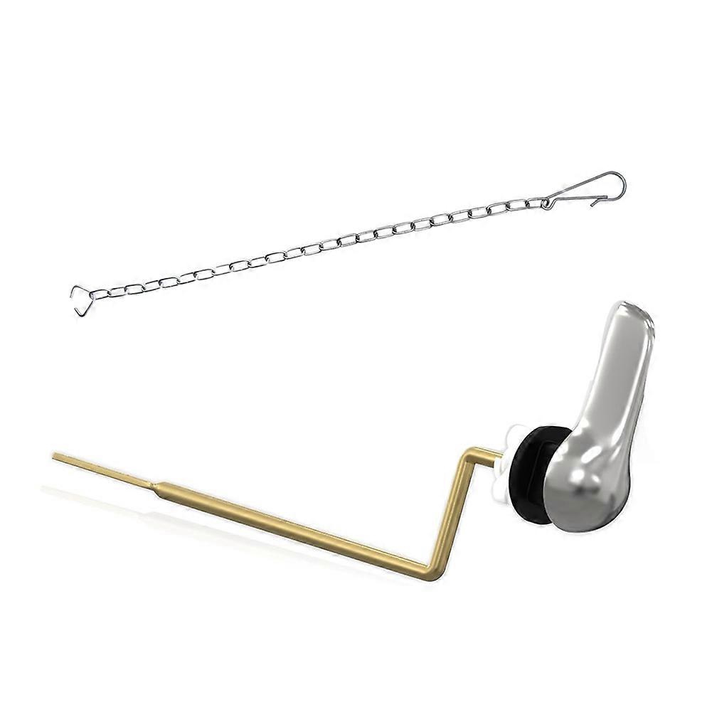 Toilet Handle Brass Lever Flush Replacement Kit Chain(Side Mount)