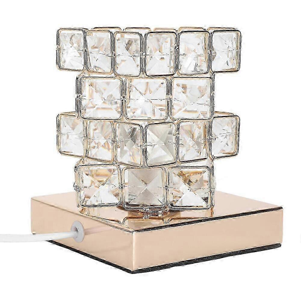 Crystal Decorative Lamp Modern Minimalist Table Lamp Button Control Bedside Decor Light for E27 E26 Bulb