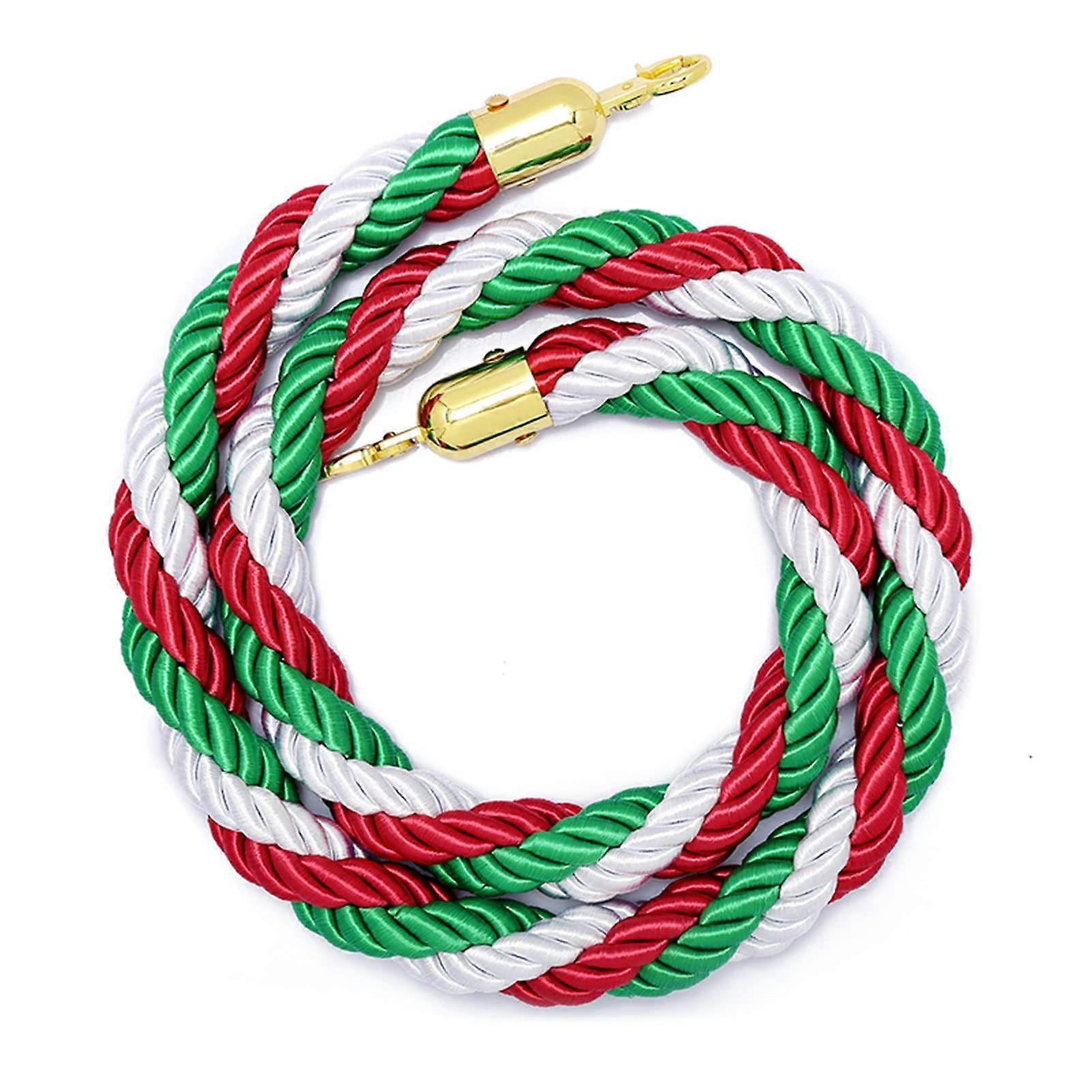 Crowd Control Rope Braided Hemp with Hooks for Theater Barrier Hotel Event Queue 2pcs 11.5ft