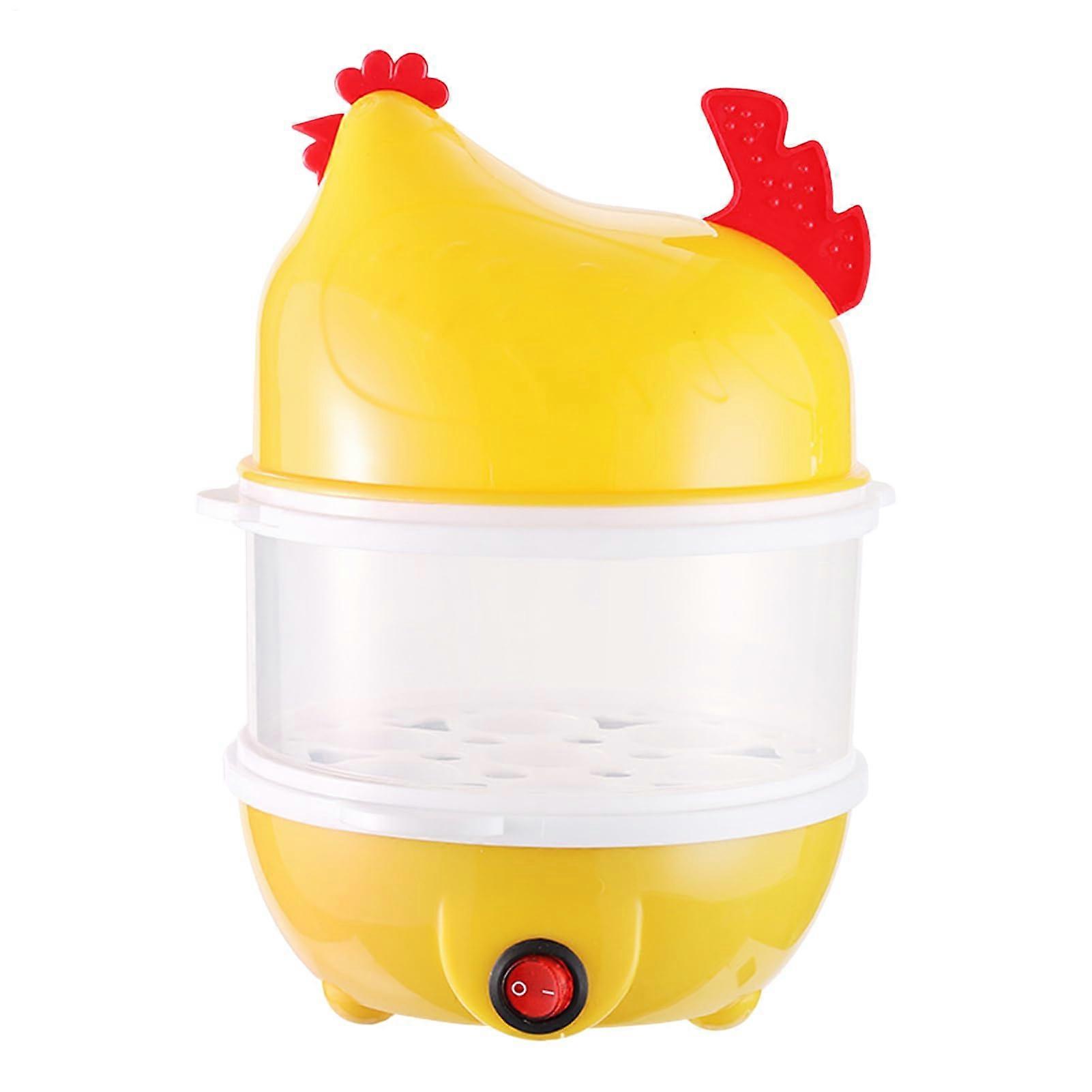 Two Tier Egg Steamer Chicken Shaped Boiler Dual Layer Fast Heating Easy Clean for Kitchen