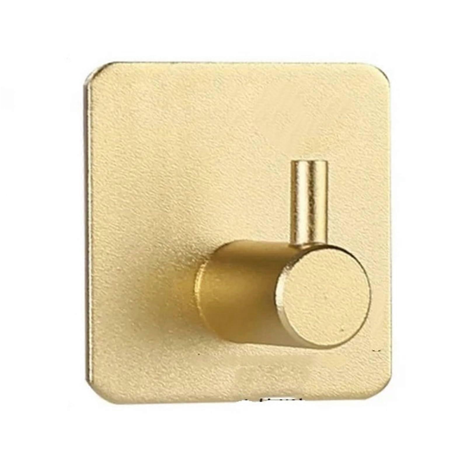 Gold Stainless Steel Wall Hooks Set for Bathroom and Kitchen, RustResistant, Tool Install