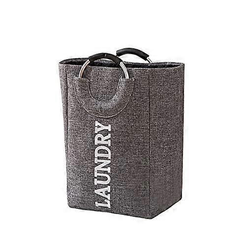 Foldable Laundry Basket with Handles, Durable Dark Gray Hamper for Home Travel Space Saving
