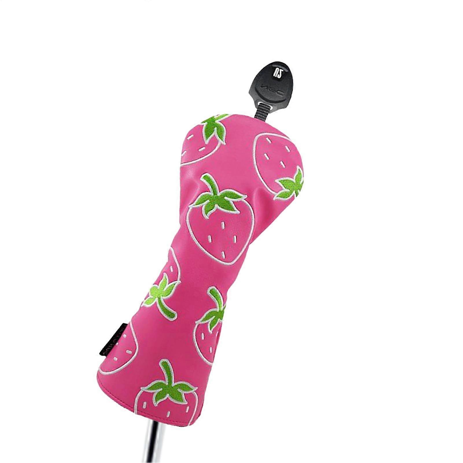 Cute Strawberry Golf Driver Head Cover Waterproof PU Leather ShockAbsorbing Protector