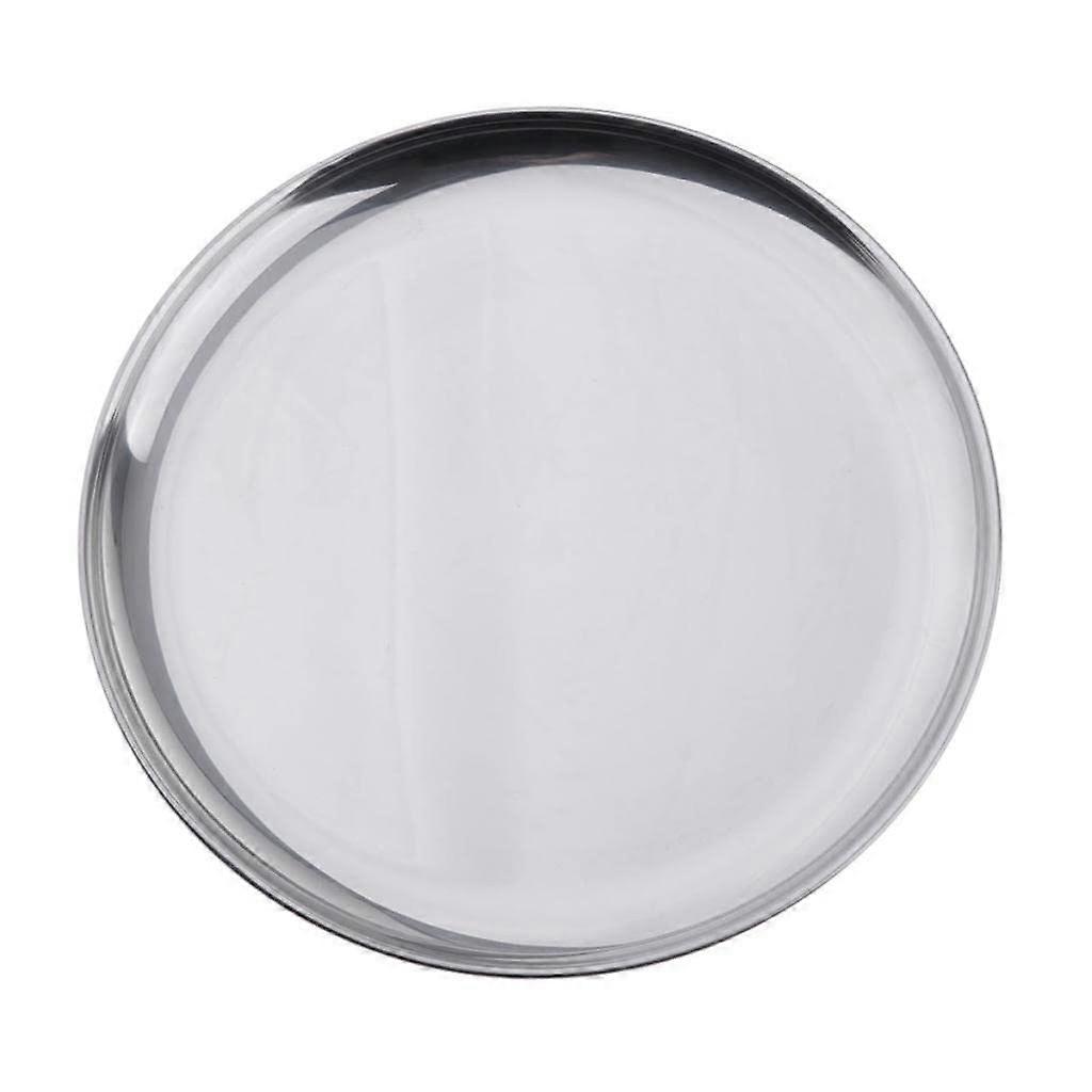 Stainless Steel Round Dinner Plates Dishwasher Safe ChildFriendly Edges Stackable Durable 30