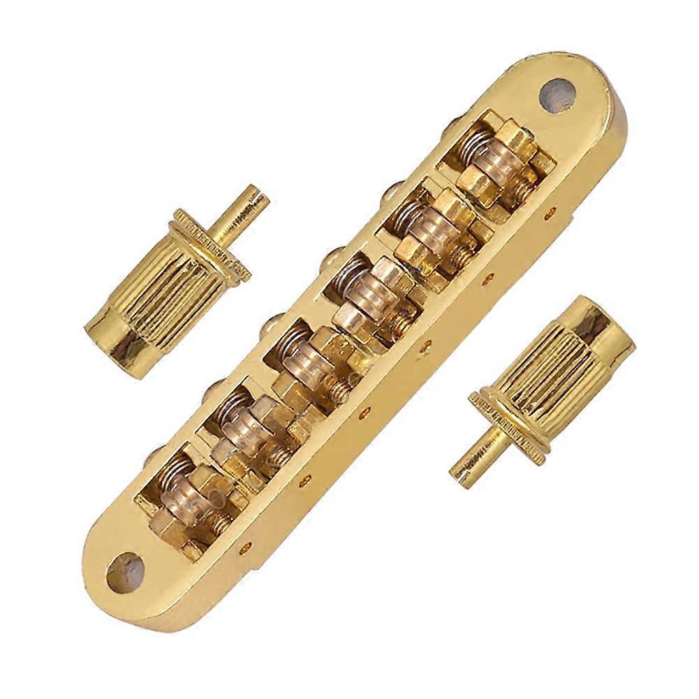 Electric Guitar Bridge TuneOMatic Roller Saddle Gold Adjustable for LP Les Paul Stable String Support