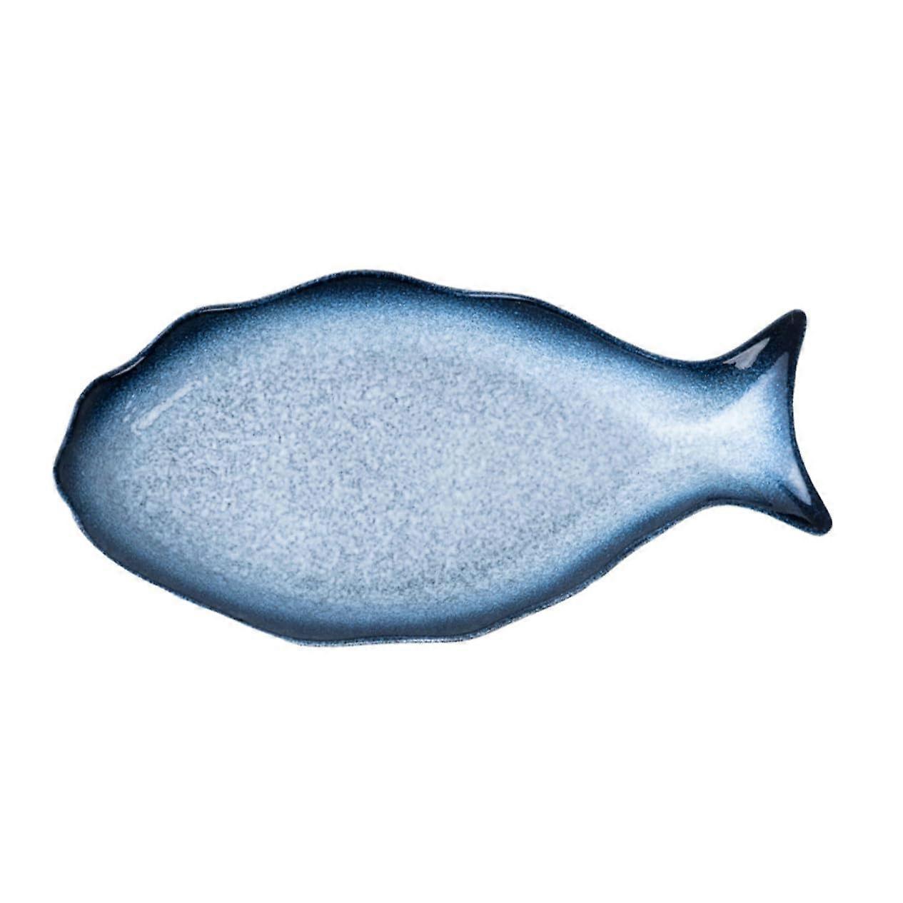 Ceramic Fish Serving Platter Large Oval Plate for Steamed Fish Home and Restaurant Use