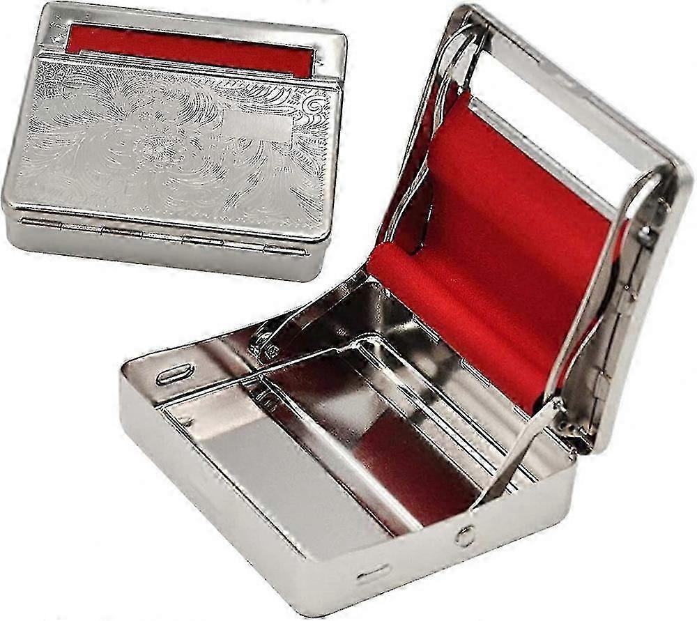 Cigarette Roller Automatic Box, Polished Silver Tobacco Machines