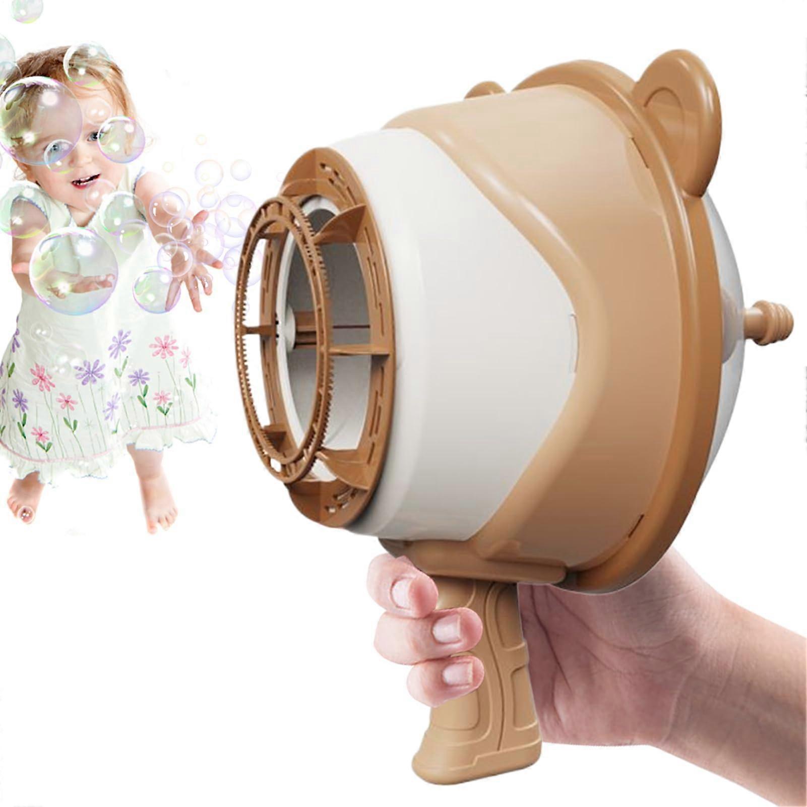 Wind Powered Bubble Machine for Kids Outdoor Party, Manual Bubble Blower Toy with Solution