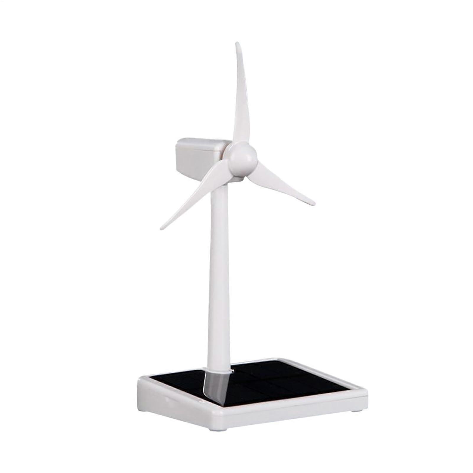 Solar Powered Windmill Model for Classroom and Garden, Educational Display with Interactive Wind Simulation