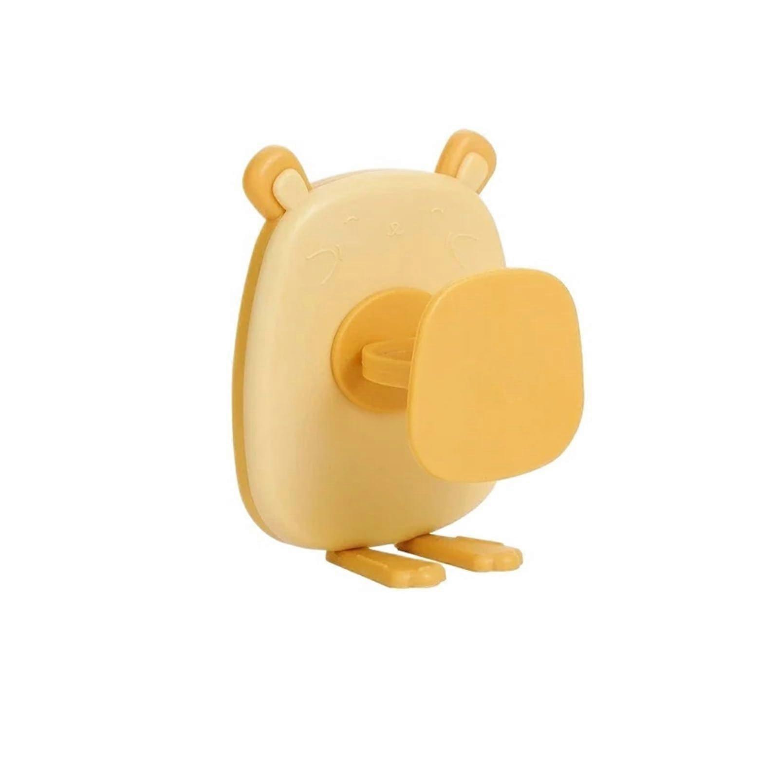 Yellow Wall Mounted Electric Toothbrush Holder, Compact SpaceSaving Bathroom Organizer