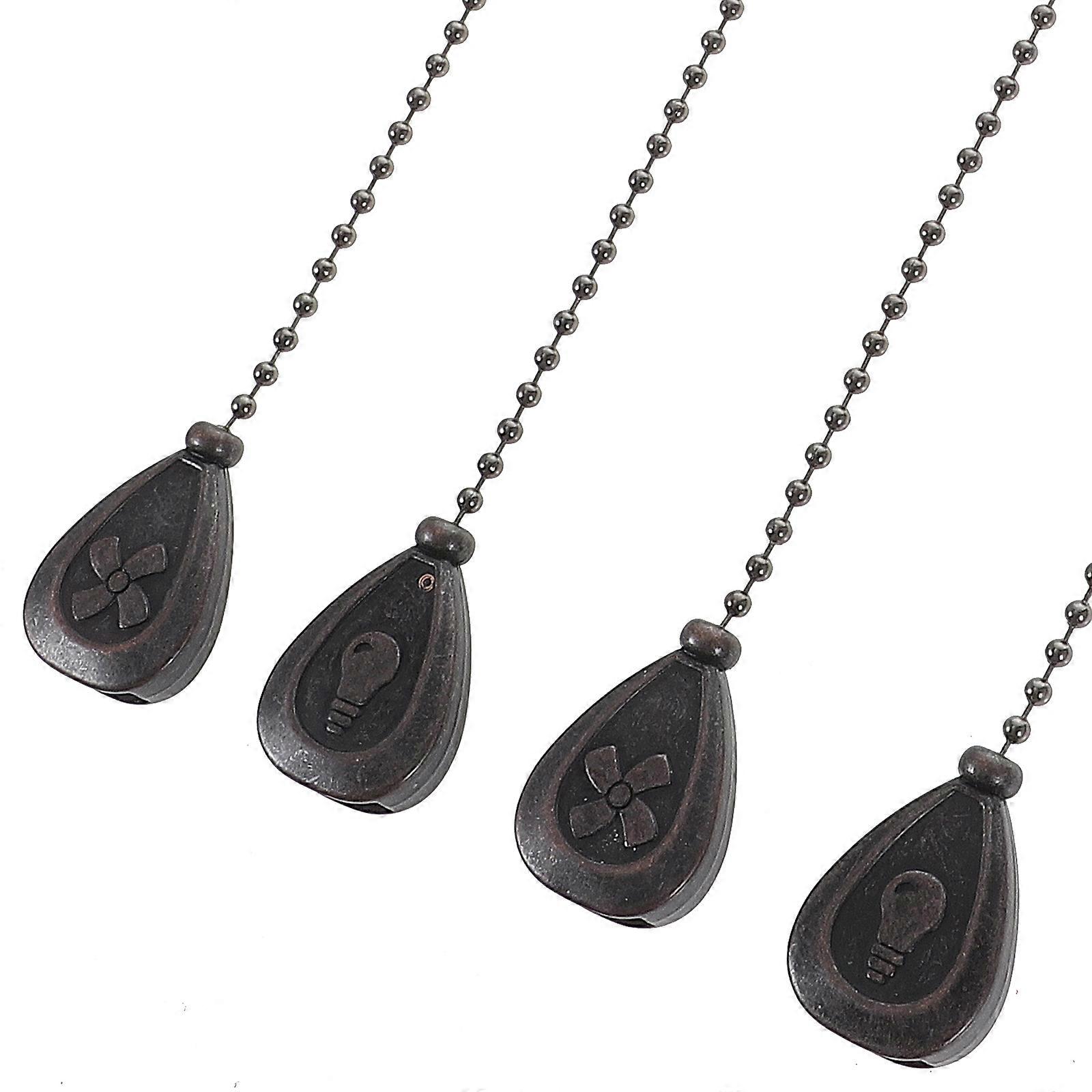 Ceiling Fan Pull Chain Extension Decorative Black 4Pcs Pull Chain Set