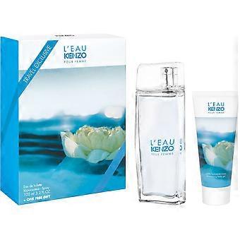Kenzo L'eau Pour Femme Gift Set 100ml EDT Spray + Body Lotion 75ml