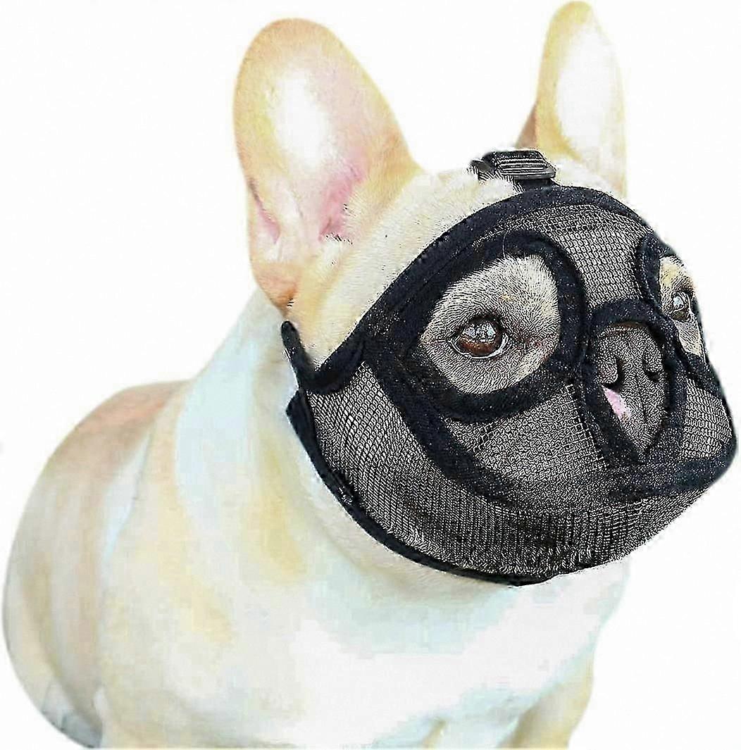 Breathable Mesh Muzzle for Short-Snout Dogs - Adjustable, Comfortable for Walks & Training