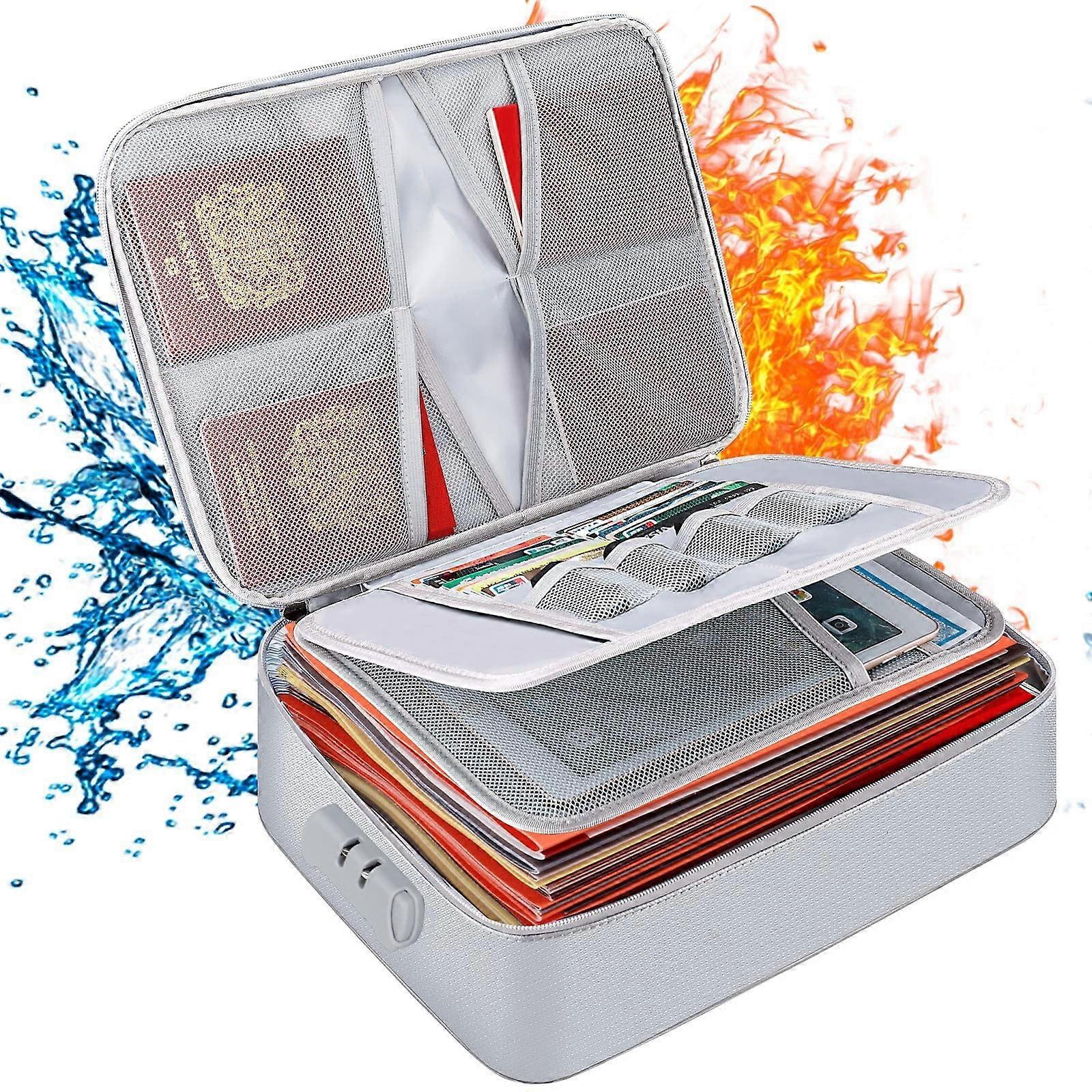 Multifunctional foldable document and file storage bag (gray)