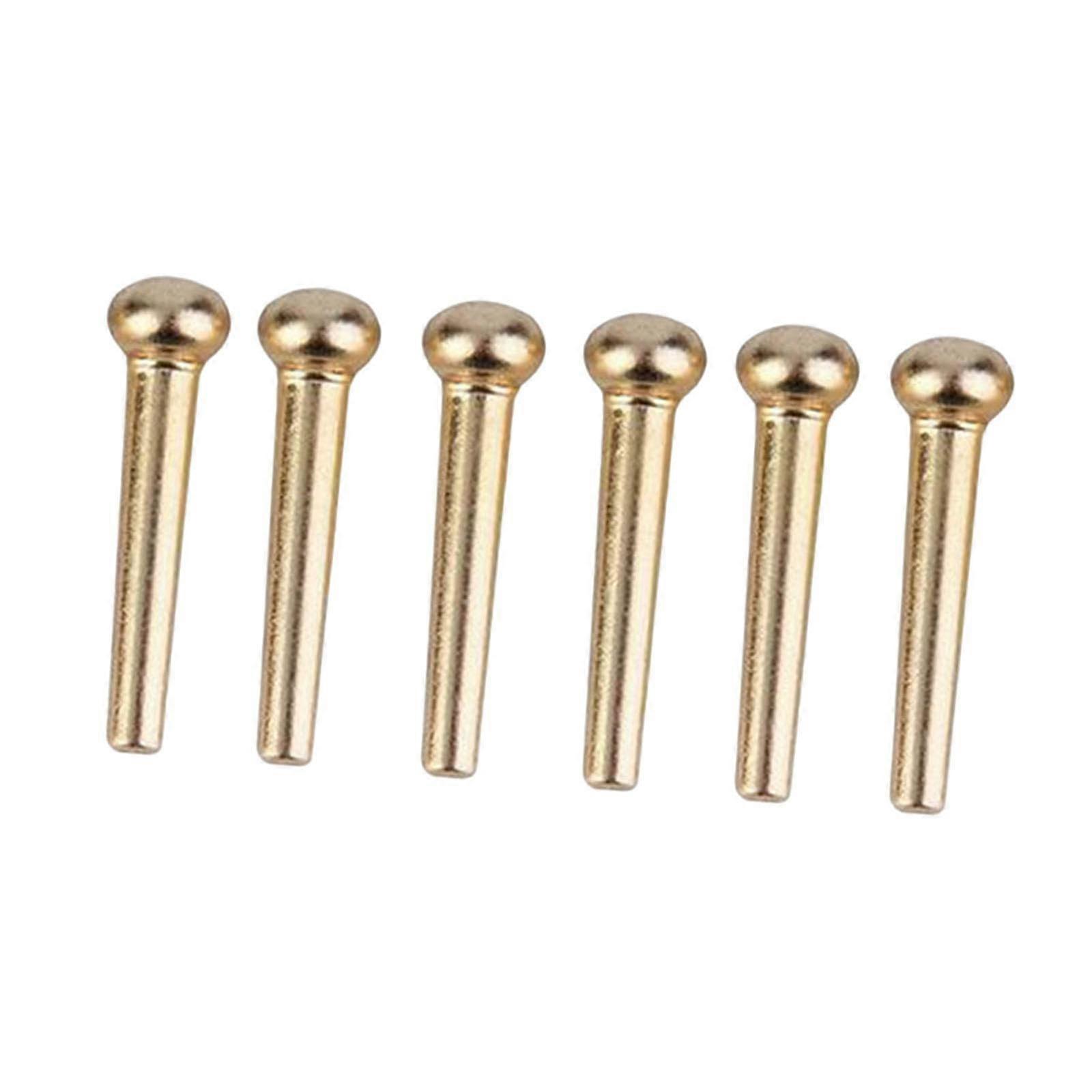6Pcs Small Guitar Bridge Pins Set for Folk Acoustic, Durable Replacement with Secure String Anchoring