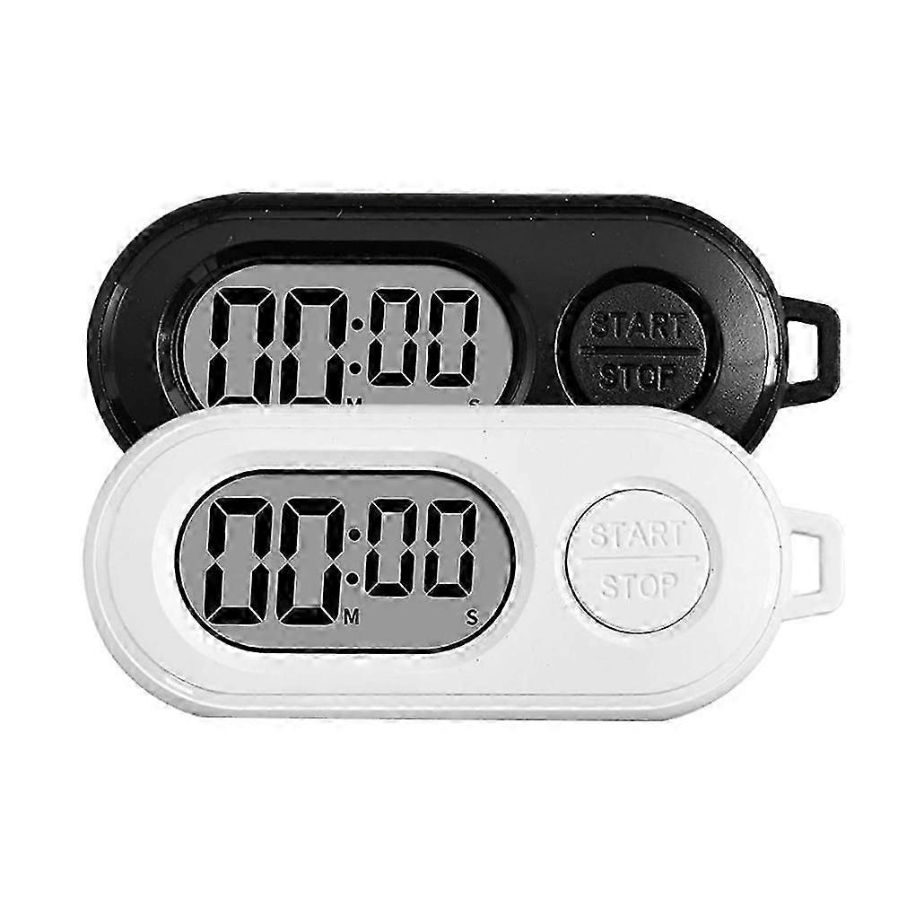 2pcs Keychain Stop Watch with LCD Screen Digital Countdown Timer Mini Portable Electronic Pocket Watch