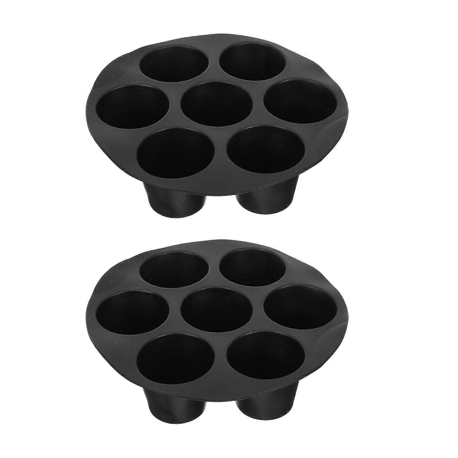 Egg Cake Mold Silicone Cake Baking Molds for Baking 2Pcs Black Set