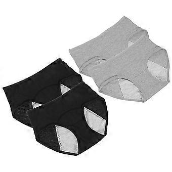Leak-Proof Underwear Women Middle Waisted Panties Incontinence Protection Black L 4Pcs