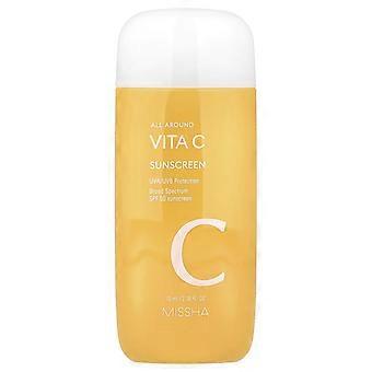Missha, All Around Vita C Sunscreen, SPF 50, 2.36 fl oz (70 ml), 2-Pack
