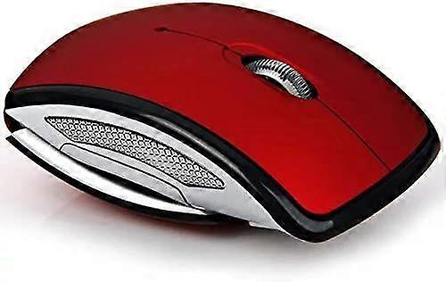 Foldable 2.4G Wireless Mouse Foldable Creative Red Optical Mouse with USB Receiver