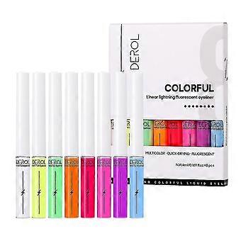 Neon Liquid Eyeliner 8 Colors Uv Glow Matte Quick Dry Water Soluble Color Eyeliner For Daily Wear And Halloween Christmas