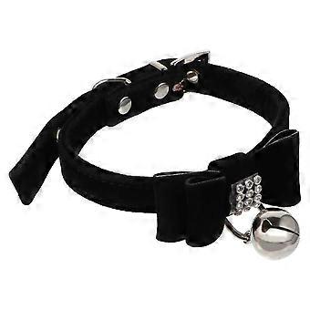 Cat Collar Adjustable Rhinestone Pet Collar with Bell for Daily Use