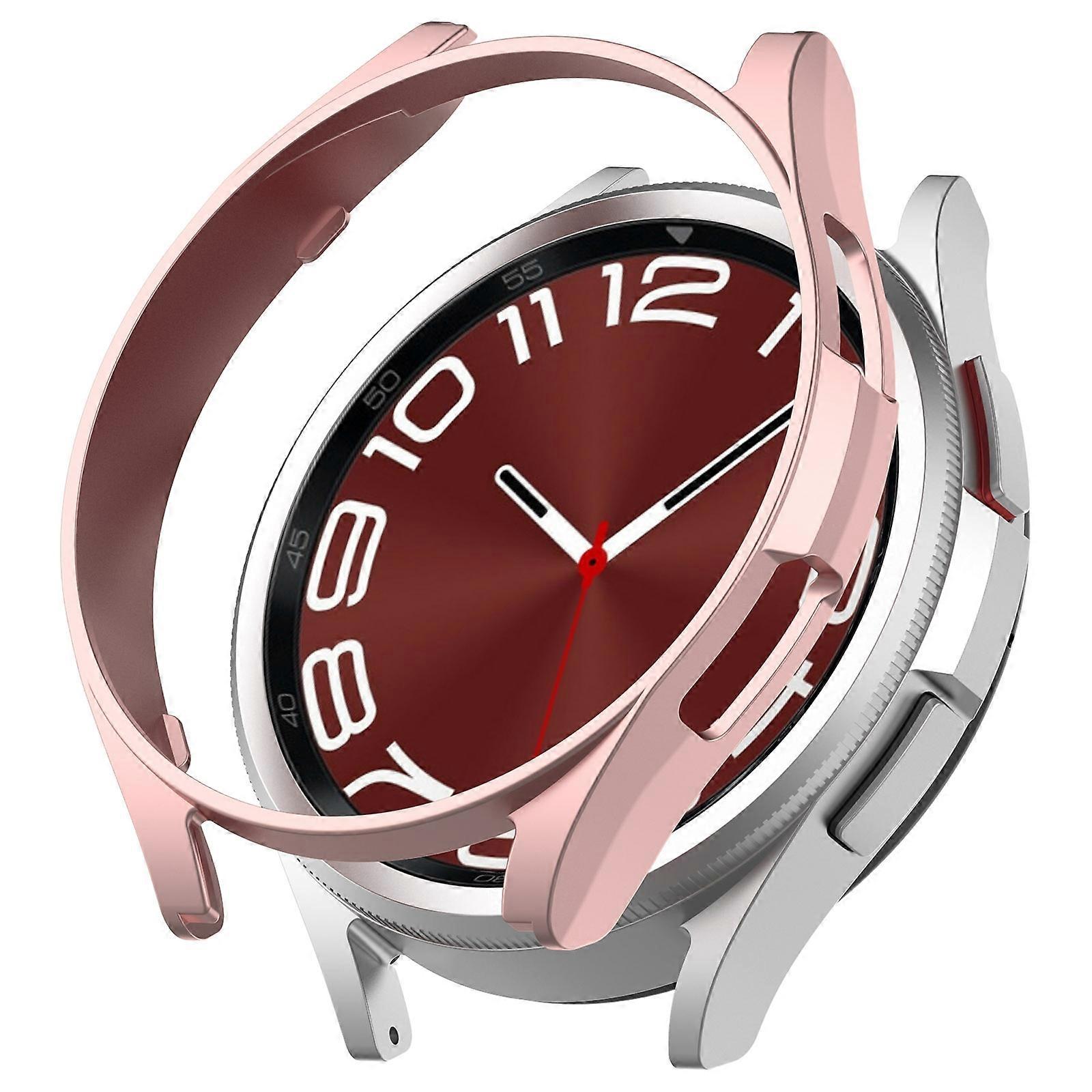Frame Protector Case for Samsung Galaxy Watch 6 Classic 47mm Smartwatch, Rose Gold
