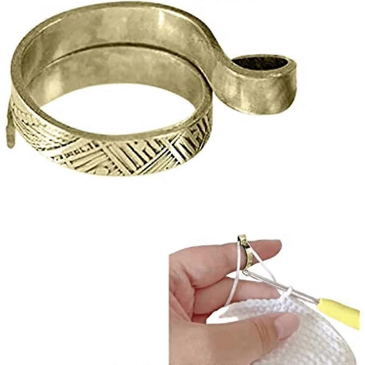 Adjustable Knitting Loop Crochet Ring Copper Material Knitting Accessories Peacock Phoenix Yarn Guid