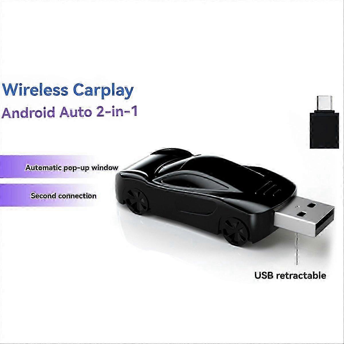 Wireless Carplay Android Auto Adapter 2 in 1 USB Type C Wireless