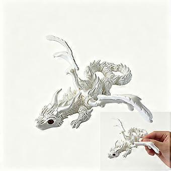 Rainbow Gradient Dragon Figurine, Bendable Wings and Tail, For Sensory Play and Creative Decoration - 30cm