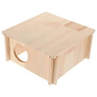 Wood Hamster Hideout for Small Pets with Rest House Design