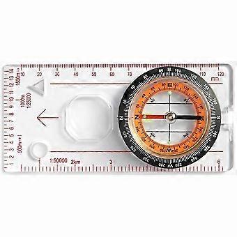 Multifunctional Ruler Compass Map Outdoor Scale Magnifier W/Strip Camping Hike