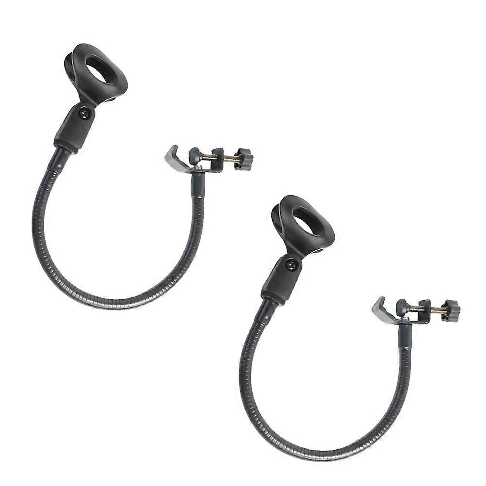 2Pcs Creative C-type Clips Microphone Racks Universal Hose Shelves Black